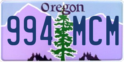 OR license plate 994MCM