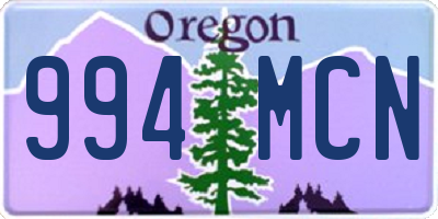 OR license plate 994MCN