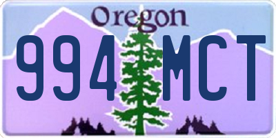 OR license plate 994MCT