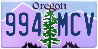 OR license plate 994MCV