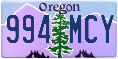 OR license plate 994MCY