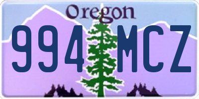 OR license plate 994MCZ