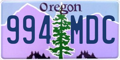 OR license plate 994MDC