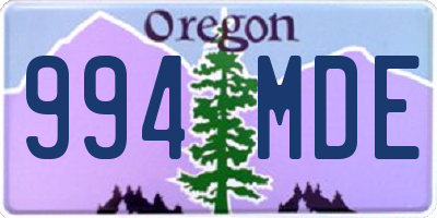 OR license plate 994MDE