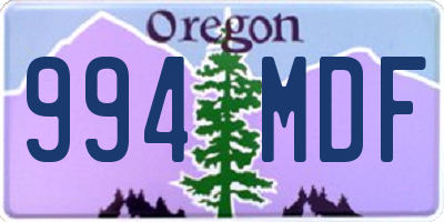 OR license plate 994MDF