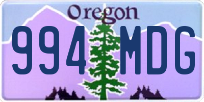 OR license plate 994MDG