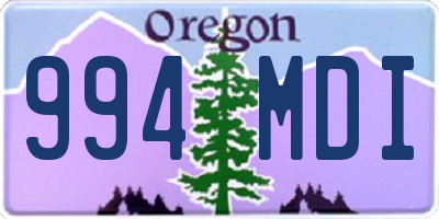 OR license plate 994MDI