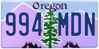 OR license plate 994MDN