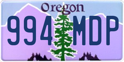 OR license plate 994MDP