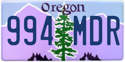 OR license plate 994MDR