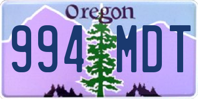 OR license plate 994MDT