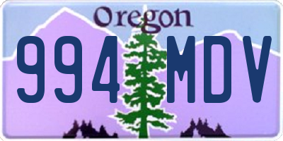 OR license plate 994MDV