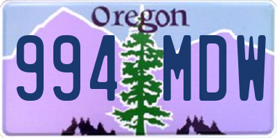 OR license plate 994MDW