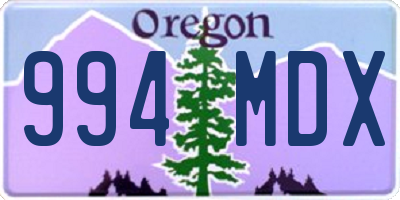 OR license plate 994MDX