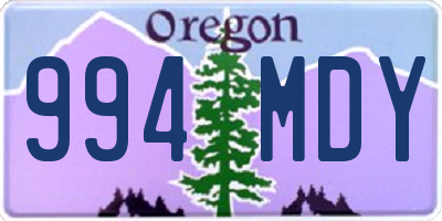 OR license plate 994MDY