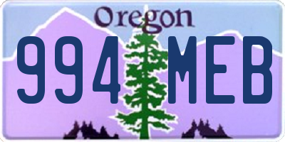 OR license plate 994MEB