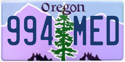 OR license plate 994MED