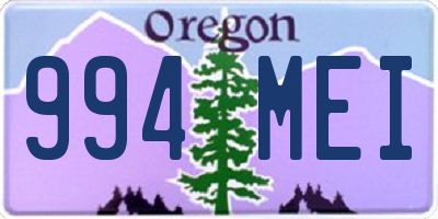 OR license plate 994MEI