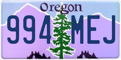 OR license plate 994MEJ