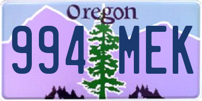 OR license plate 994MEK