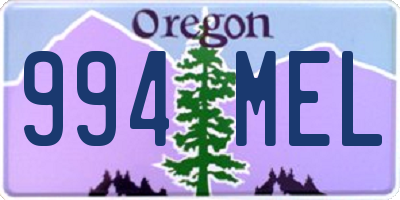 OR license plate 994MEL