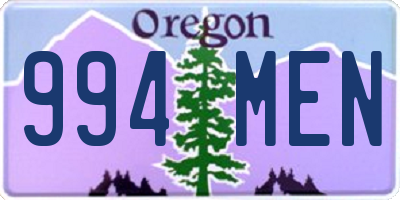 OR license plate 994MEN