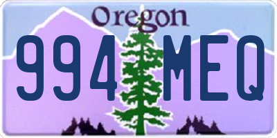 OR license plate 994MEQ