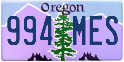 OR license plate 994MES