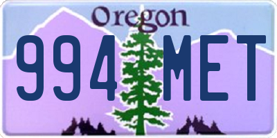 OR license plate 994MET