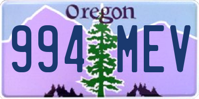 OR license plate 994MEV