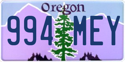 OR license plate 994MEY