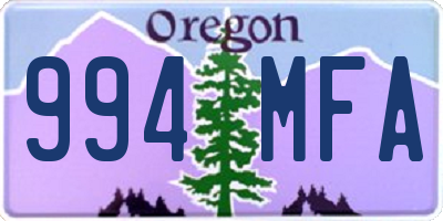 OR license plate 994MFA