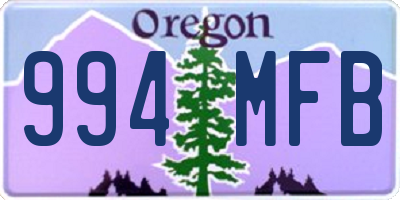 OR license plate 994MFB