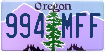 OR license plate 994MFF