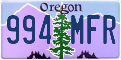 OR license plate 994MFR