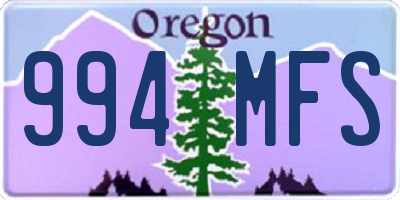 OR license plate 994MFS