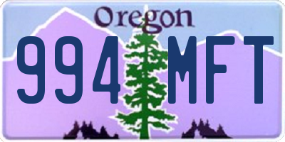 OR license plate 994MFT