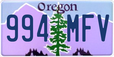 OR license plate 994MFV