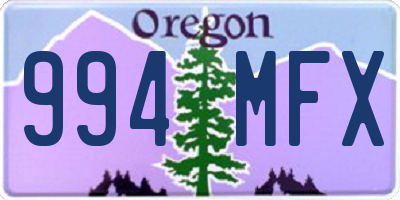 OR license plate 994MFX