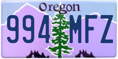 OR license plate 994MFZ