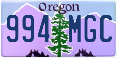 OR license plate 994MGC