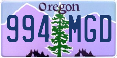 OR license plate 994MGD