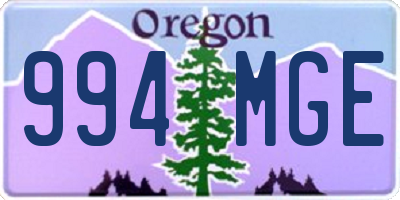 OR license plate 994MGE