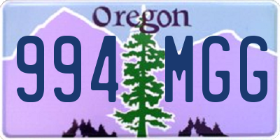 OR license plate 994MGG