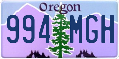 OR license plate 994MGH