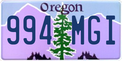 OR license plate 994MGI