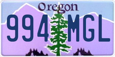 OR license plate 994MGL