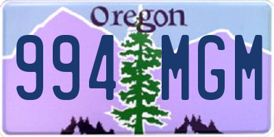 OR license plate 994MGM