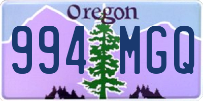 OR license plate 994MGQ