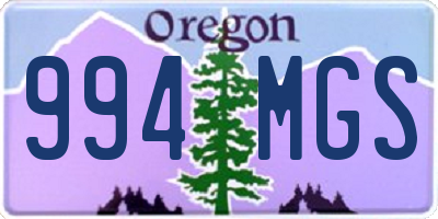 OR license plate 994MGS